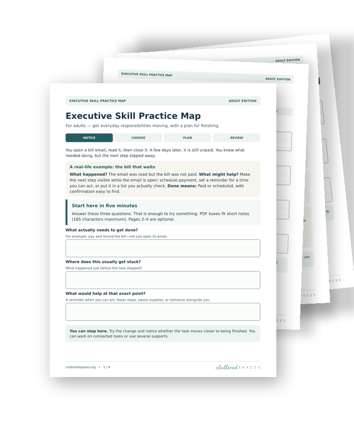 Adult Practice Map: cover and workbook page previews
