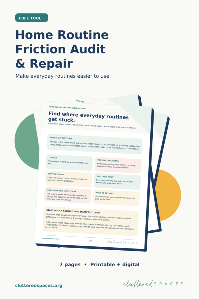 Home Routine Friction Audit and Repair: cover and worksheet pages