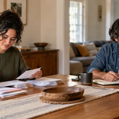 Two people work side by side at home, using shared presence to make starting easier
